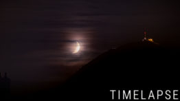 Coucher de lune derrière le Puy de Dôme